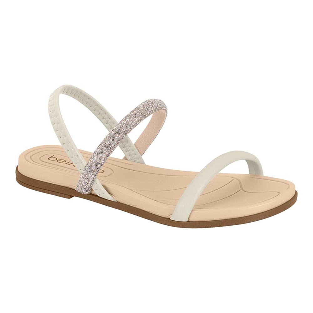 Sandália Feminina Flat Beira Rio Strech- Branco Off Branco 2