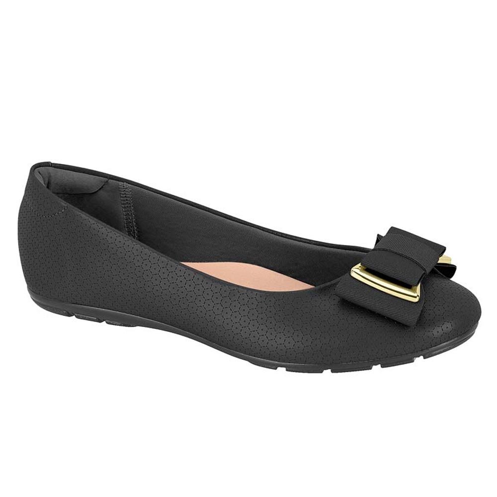 Sapatilha Feminina Moleca 5800103 Laço Napa -  Preto Preto 2