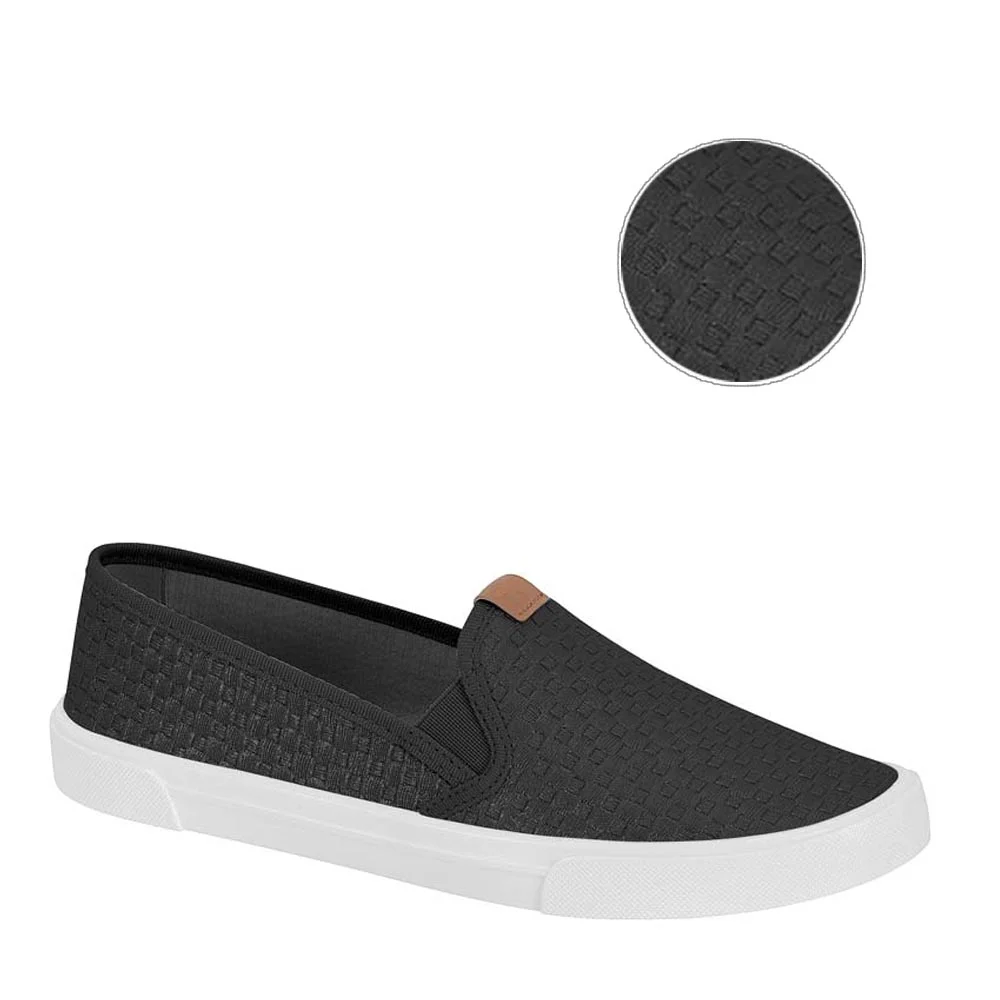 Tênis Feminino Slip On Moleca Tressê- Preto Preto 2