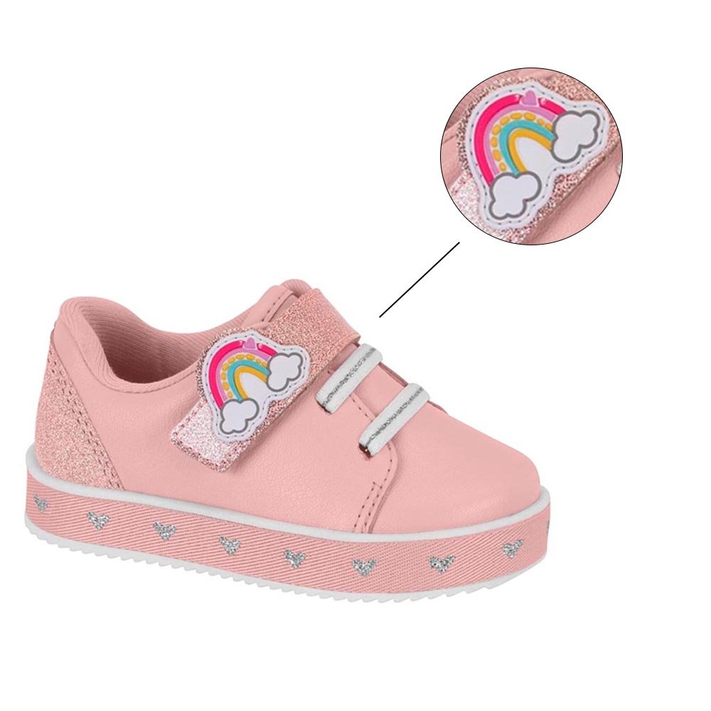 Tenis Infantil Menina Molekinha Calce Fácil Velcro - Rosa Rosa 2