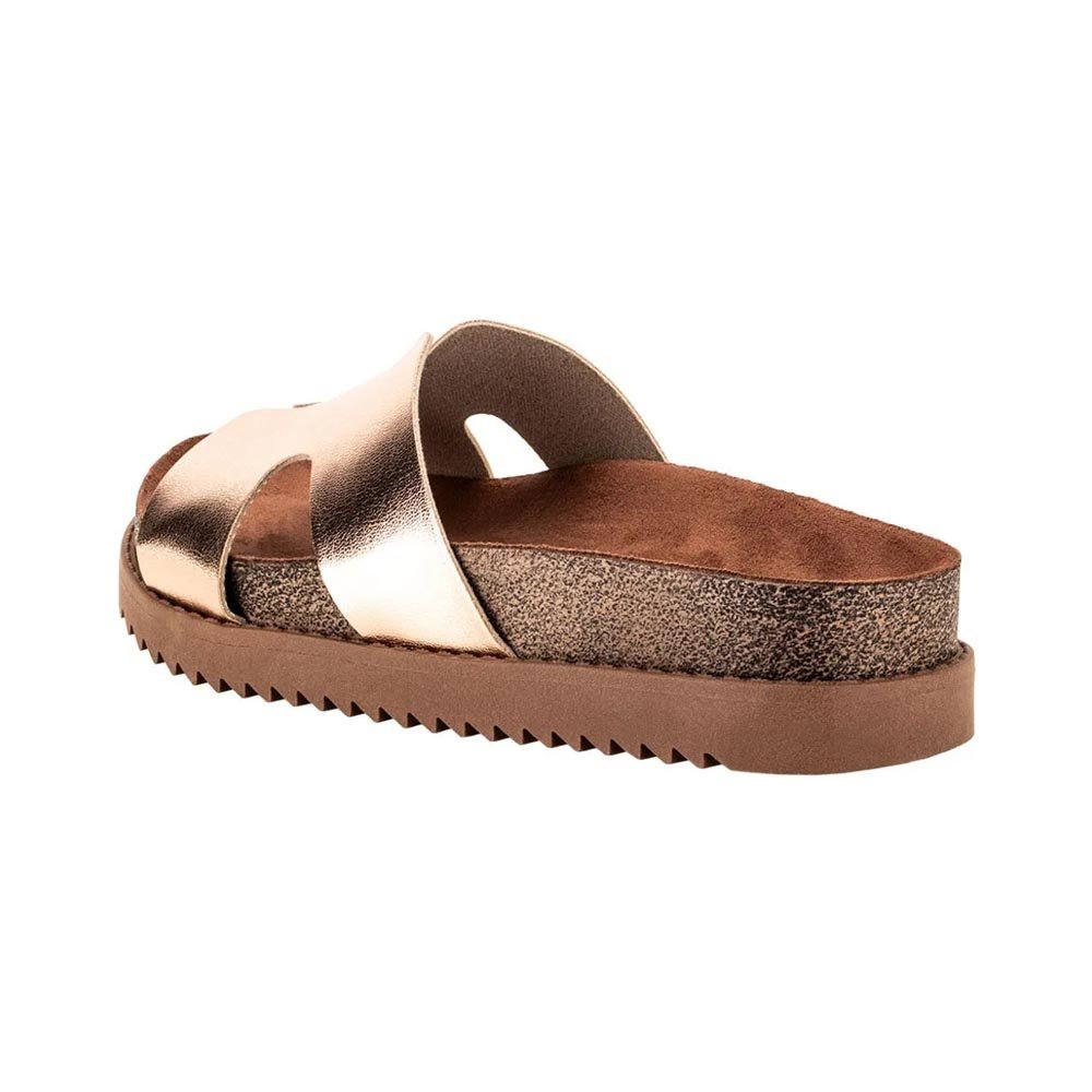 Papete Tamanco Feminino Flat Moleca- Dourado Dourado 3