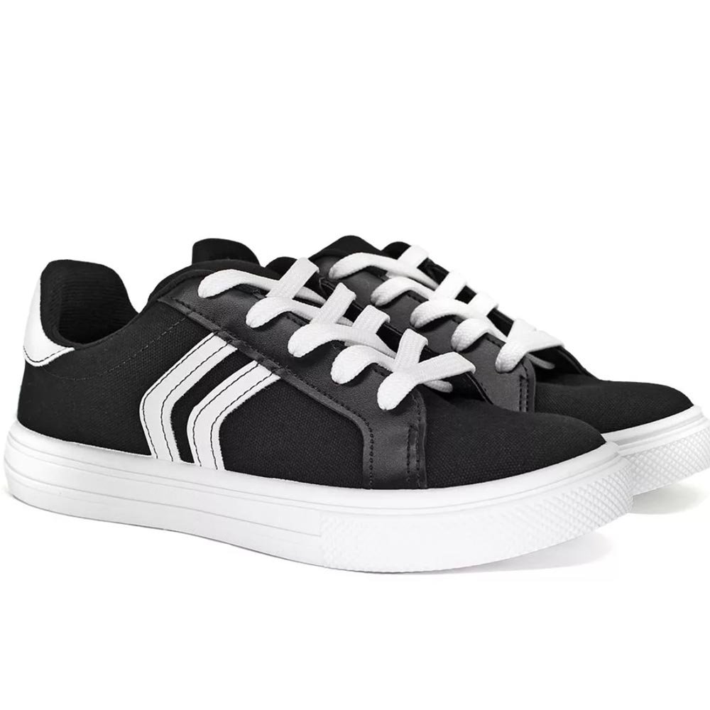 Tênis Feminino Moleca Casual Urbano - Preto/ Branco Preto/Branco 2