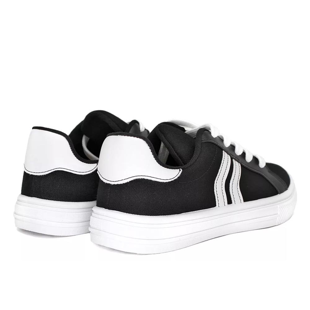 Tênis Feminino Moleca Casual Urbano - Preto/ Branco Preto/Branco 4