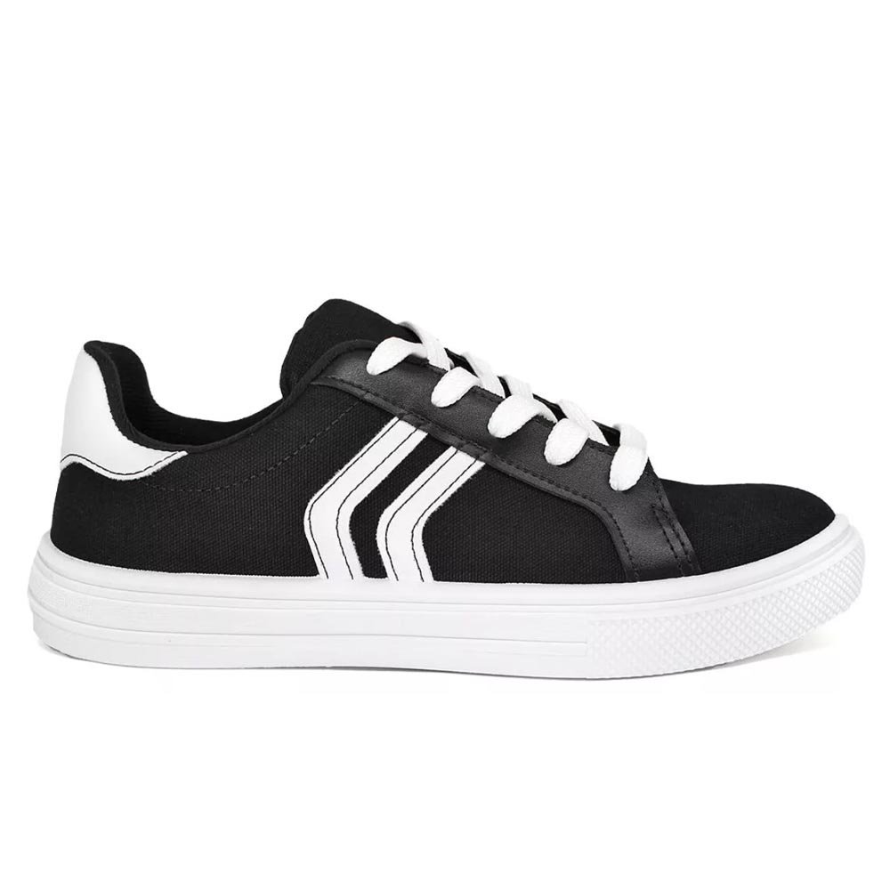 Tênis Feminino Moleca Casual Urbano - Preto/ Branco Preto/Branco 6