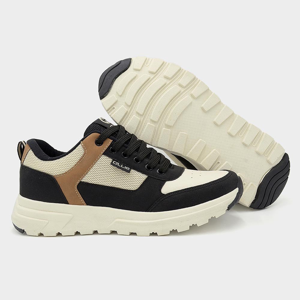 Tênis Masculino Ollie Kandem- Bege/ Preto Bege/Preto 5