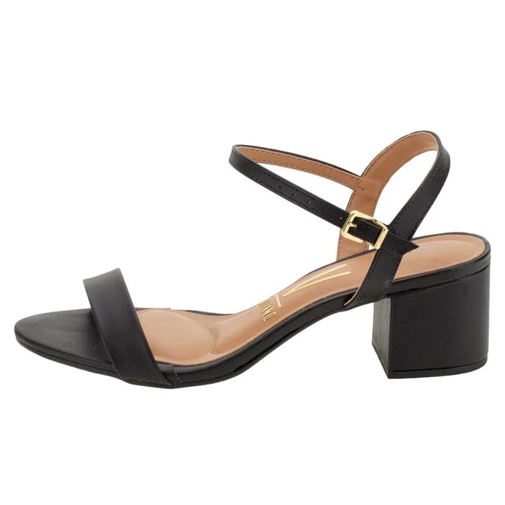 Sandália Feminina Vizzano Casual Salto Grosso - Preto Preto 3