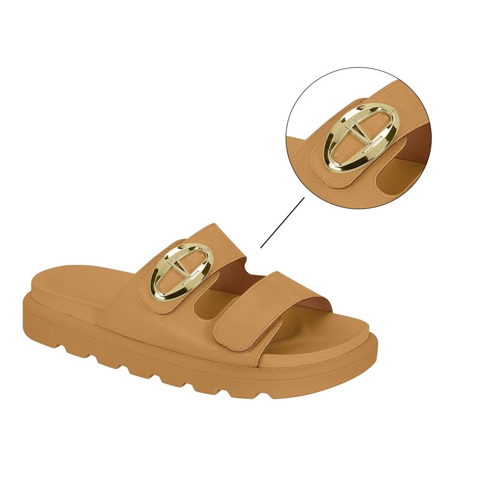 Tamanco Feminino Vizzano Casual Napa Calf - Areia Areia 2