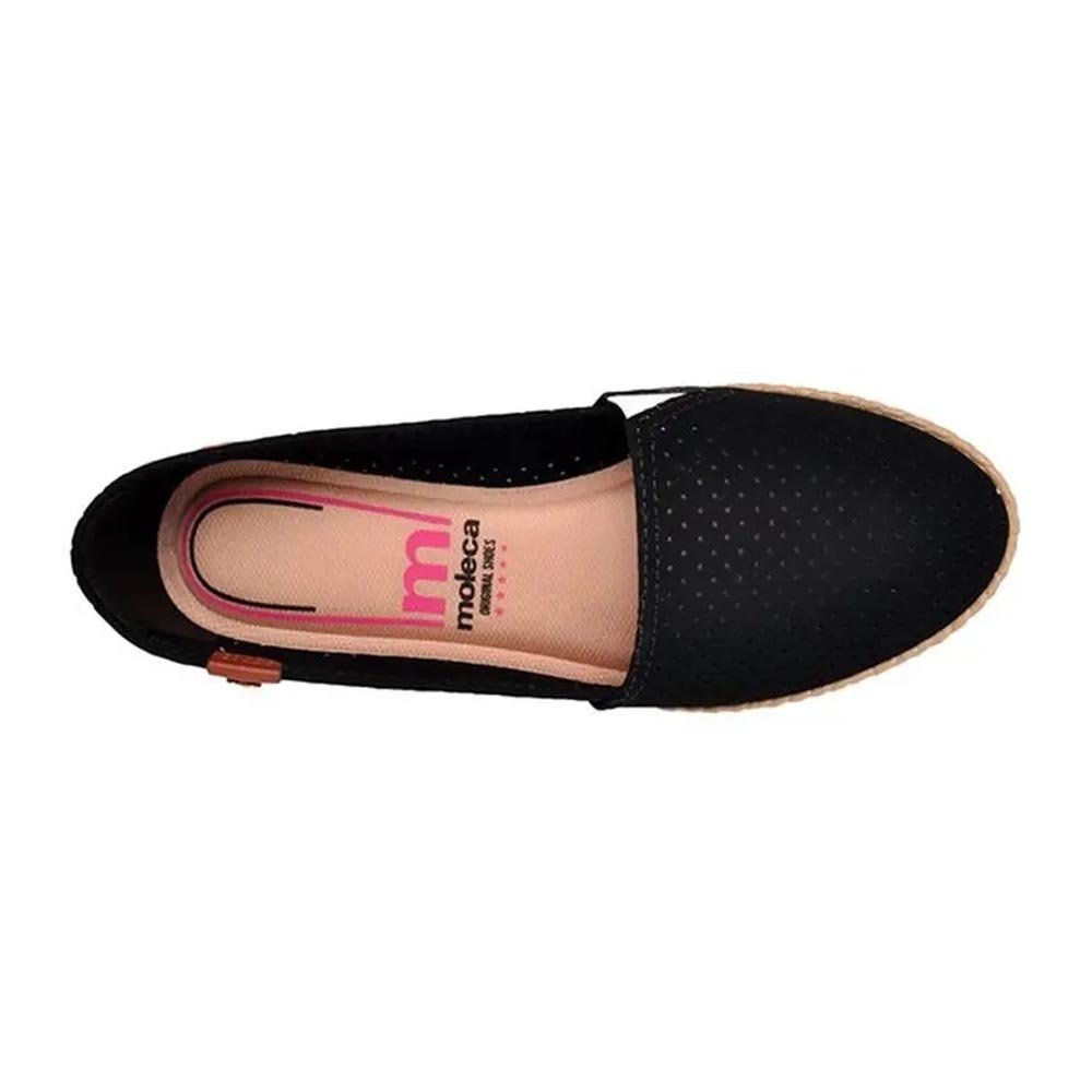 Sapatilha Slip-On Feminina Moleca Microfuros Preto Preto 4