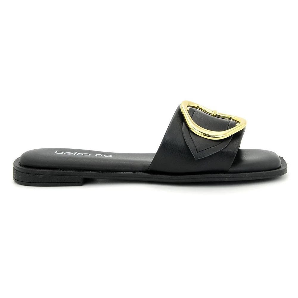 Sandália Beira Rio Conforto Rasteirinha Preto Preto 1