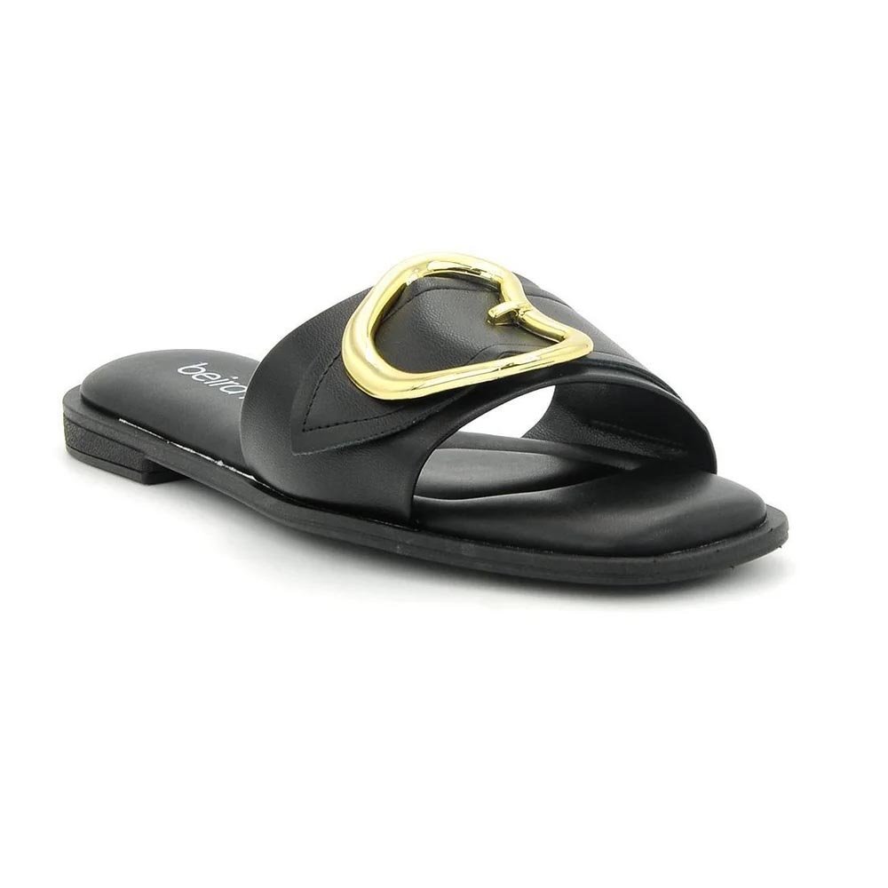 Sandália Beira Rio Conforto Rasteirinha Preto Preto 2