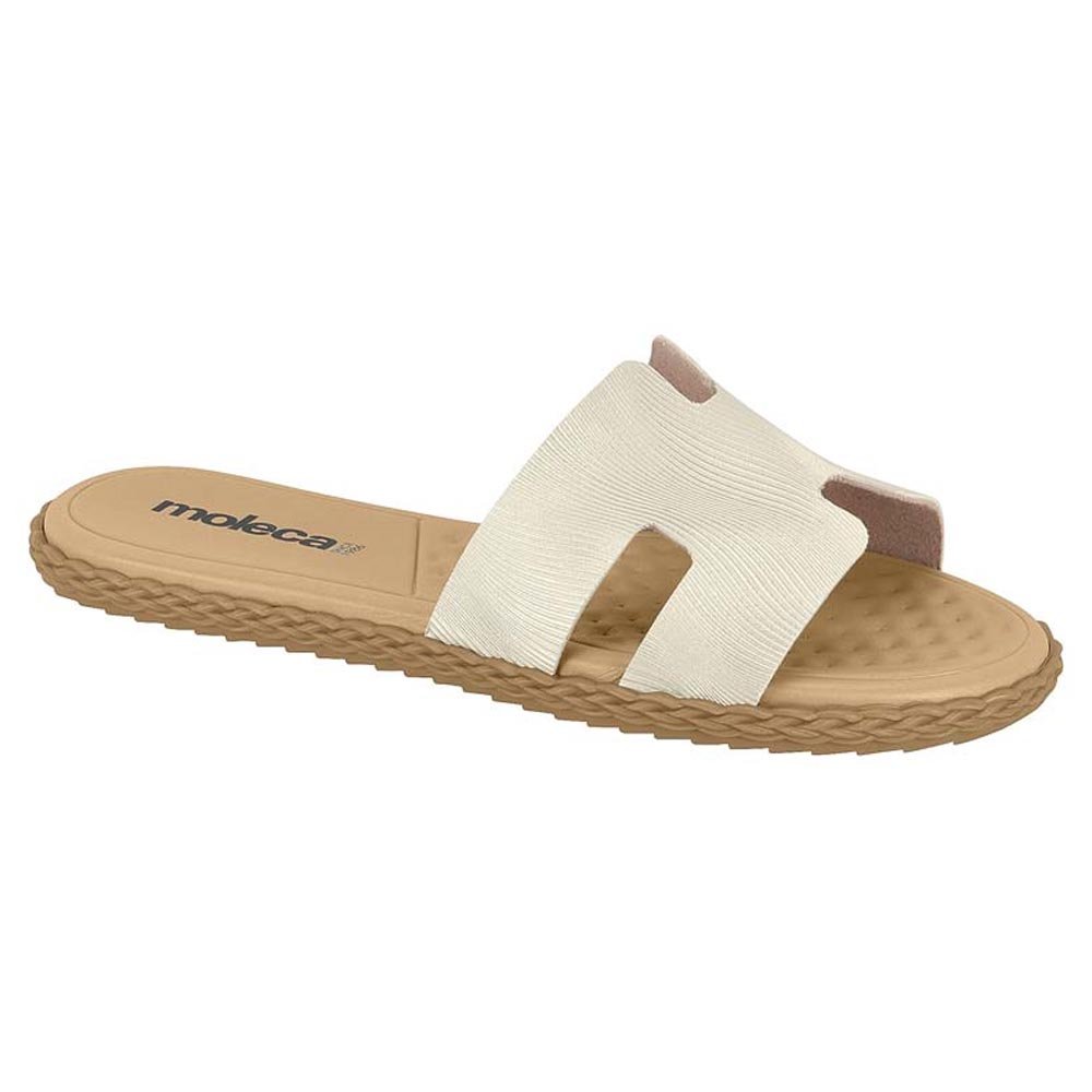 Rasteirinha Moleca Recortes H Feminino Branco Off