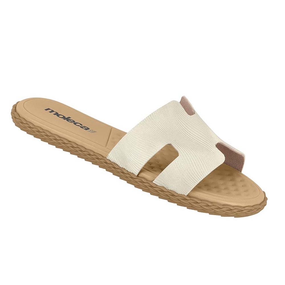 Rasteirinha Moleca Recortes H Feminino Branco Off Branco 2