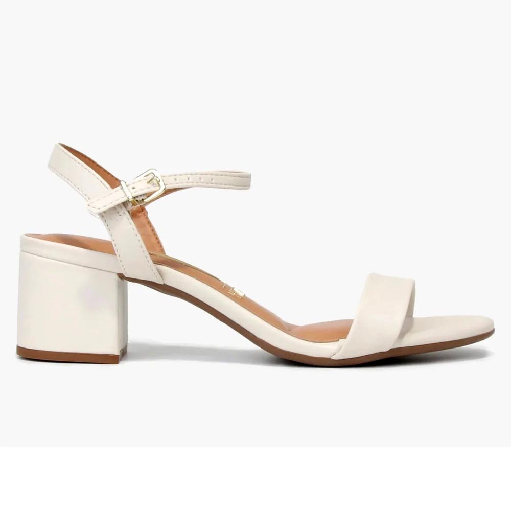 Sandália Vizzano Salto Médio Feminina  Branco Off
