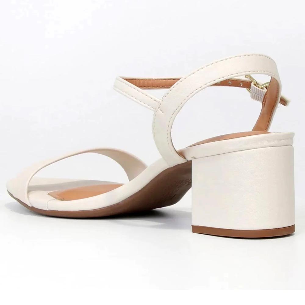 Sandália Vizzano Salto Médio Feminina Branco Off Branco 5