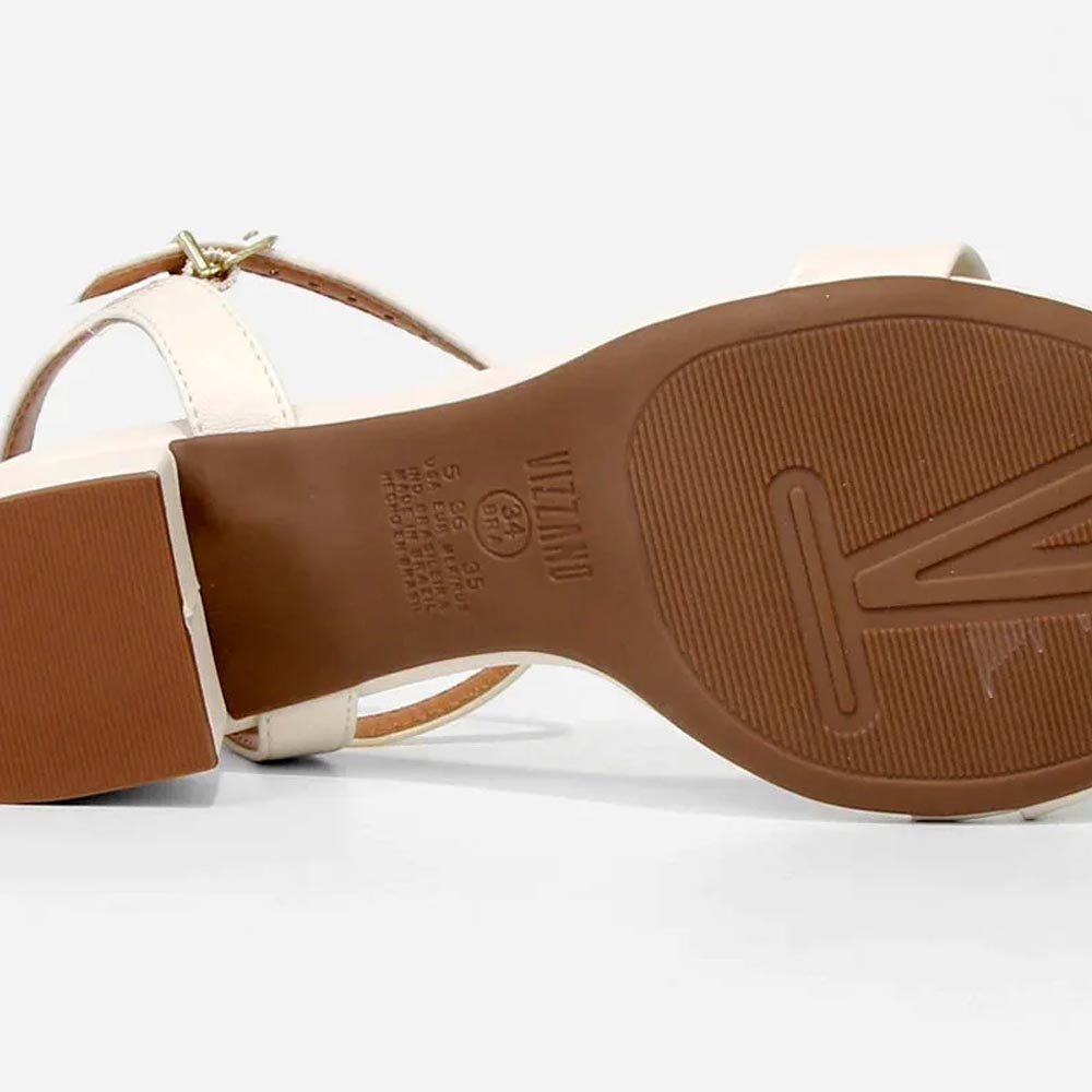 Sandália Vizzano Salto Médio Feminina Branco Off Branco 6