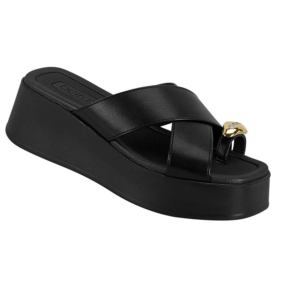 Tamanco Flat Beira Rio Napa Feminino Preto Preto 2