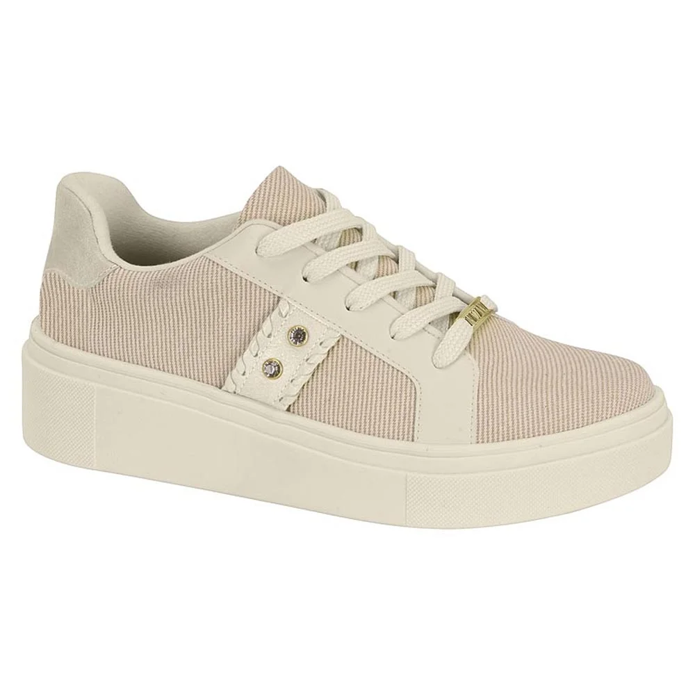 Tênis Vizzano Feminino Branco Off Dourado Bege/Rosa