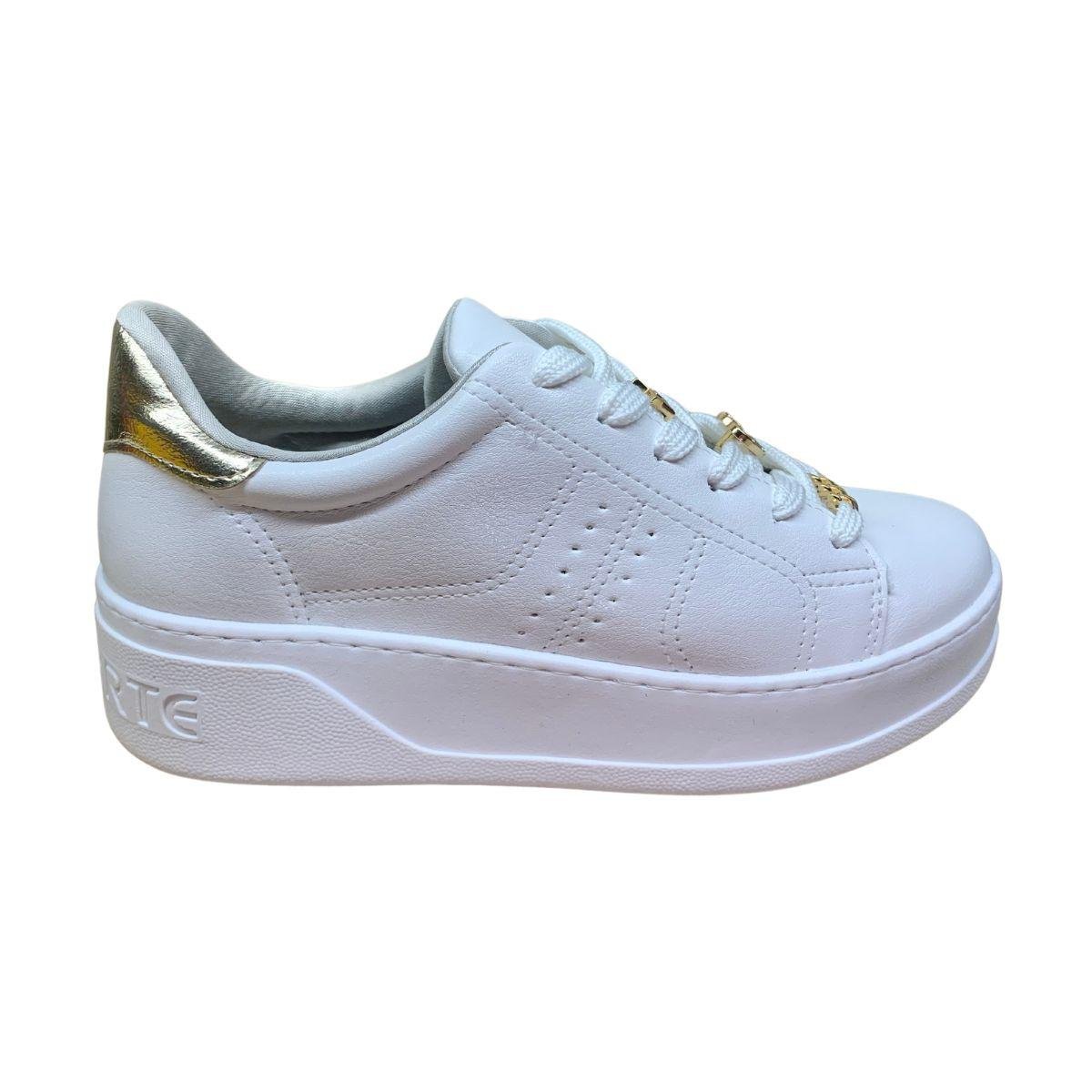 Tenis Casual Via Marte 023002 - Feminino Branco/Dourado 1