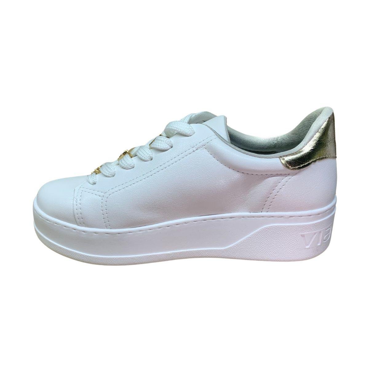 Tenis Casual Via Marte 023002 - Feminino Branco/Dourado 2