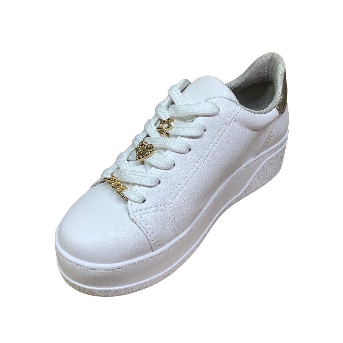 Tenis Casual Via Marte 023002 - Feminino Branco/Dourado 3