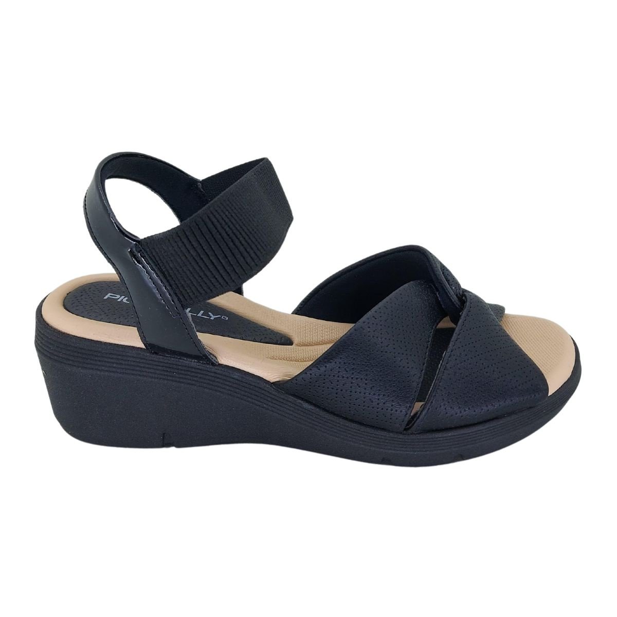 Sandália Piccadilly Anabela Joanete 540378 - Feminino Preto 2