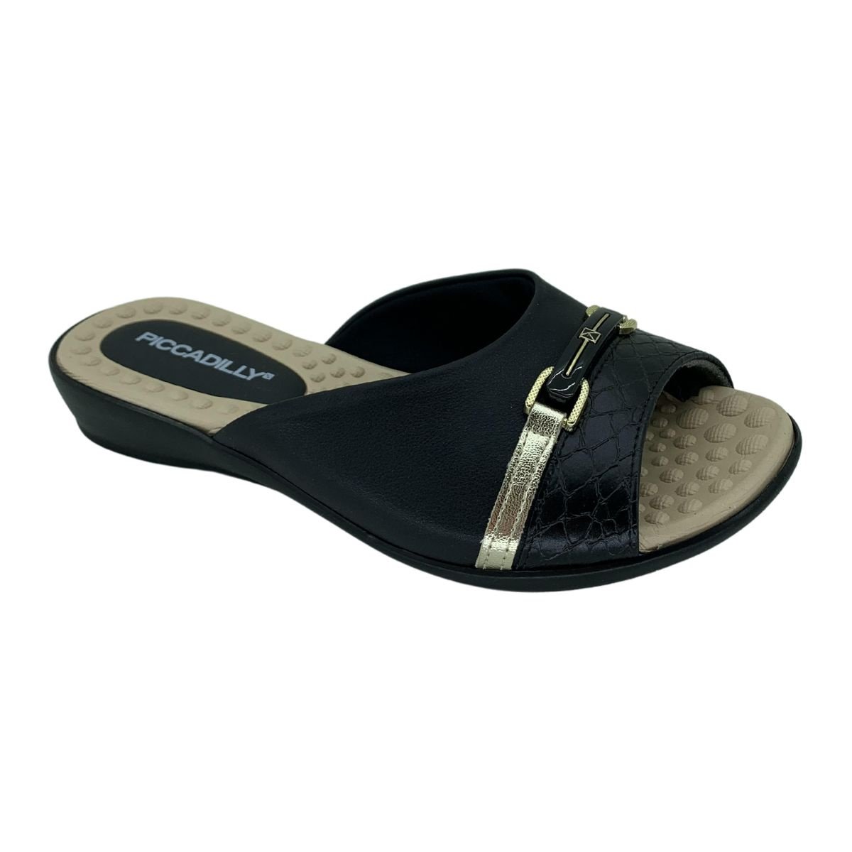 Tamanco Rasteira Piccadilly 500375 - Feminino Preto 3