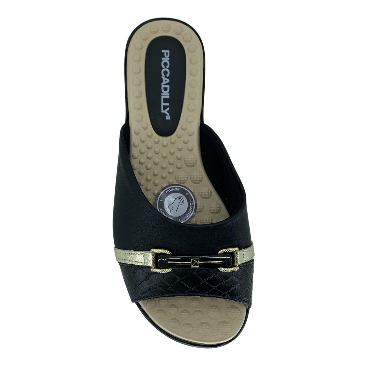 Tamanco Rasteira Piccadilly 500375 - Feminino Preto 1