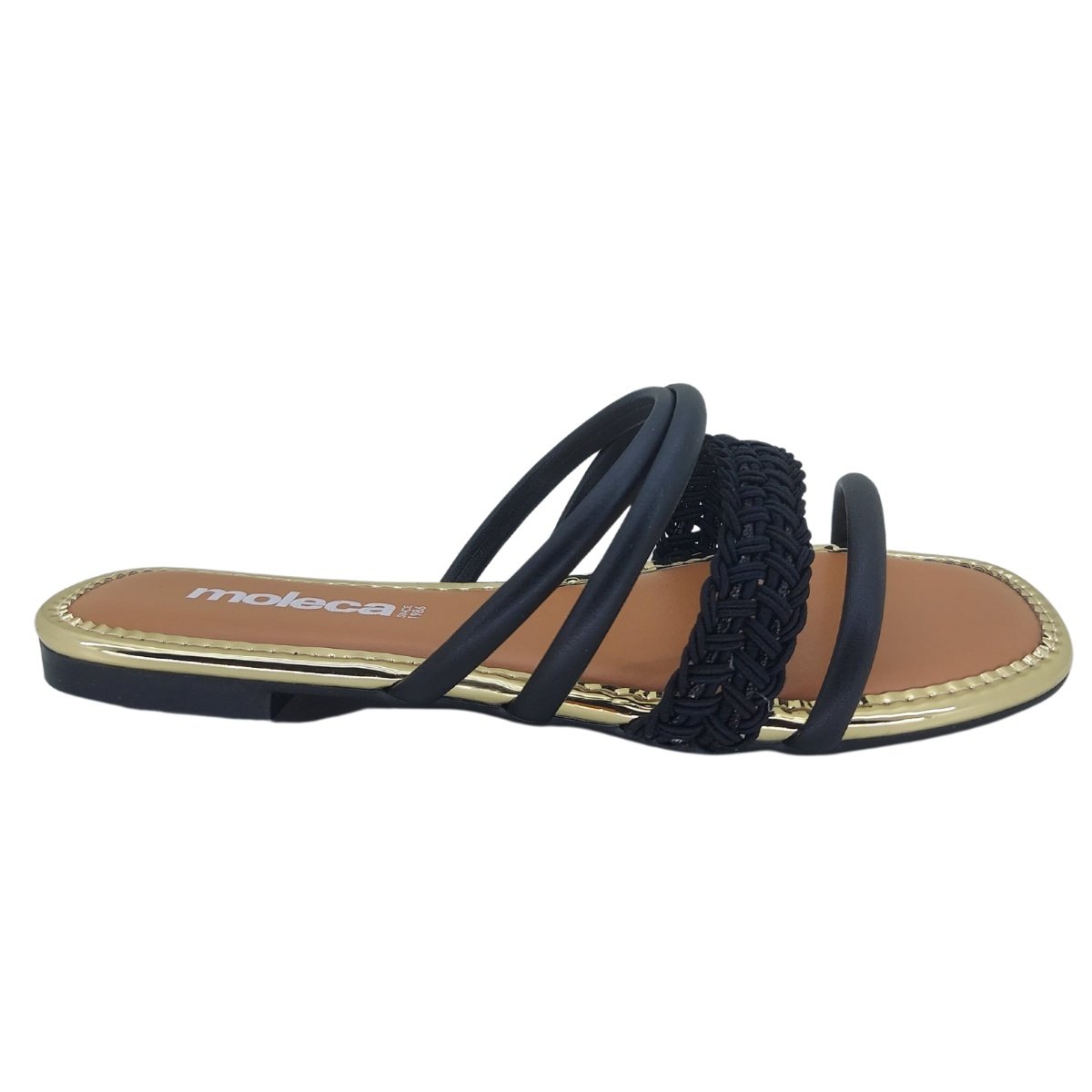 Sandália Rasteira Moleca 5435545 - Feminino Preto 2