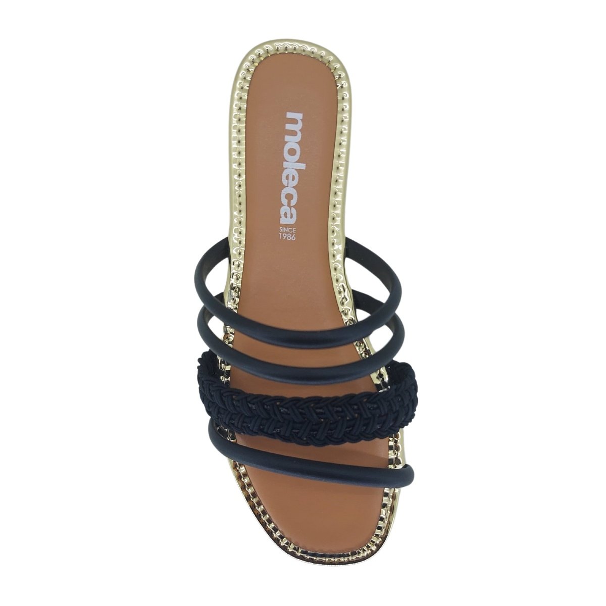 Sandália Rasteira Moleca 5435545 - Feminino Preto 4