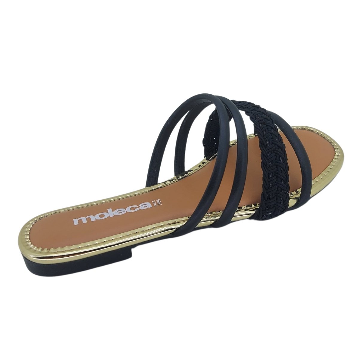 Sandália Rasteira Moleca 5435545 - Feminino Preto 6