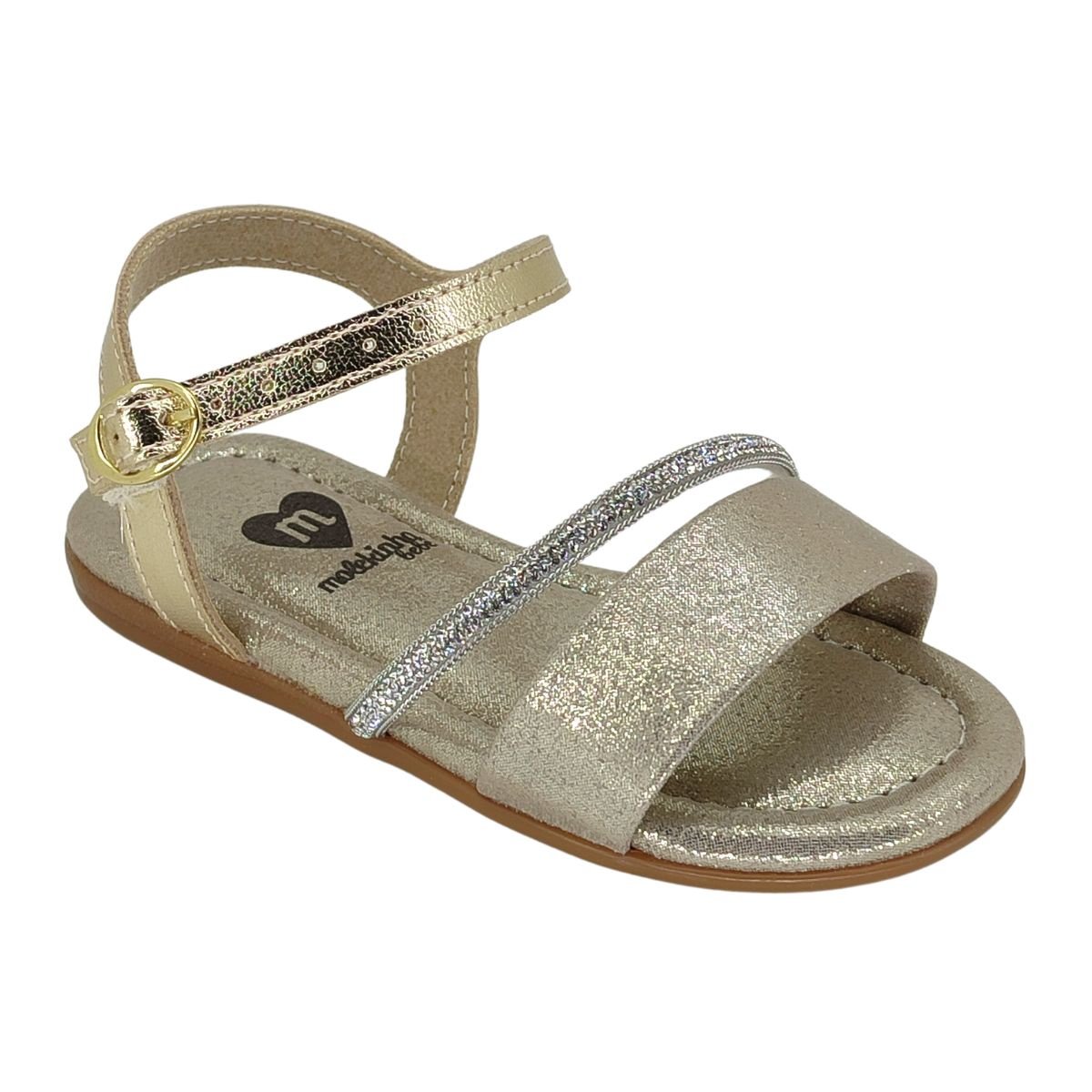 Sandália Molekinha Strass 2114277 - Infantil Dourado 1
