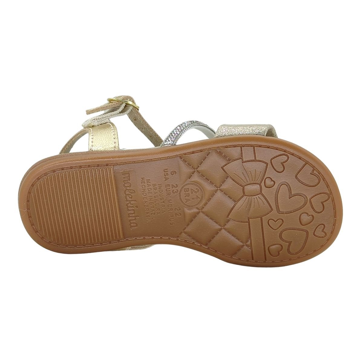 Sandália Molekinha Strass 2114277 - Infantil Dourado 5