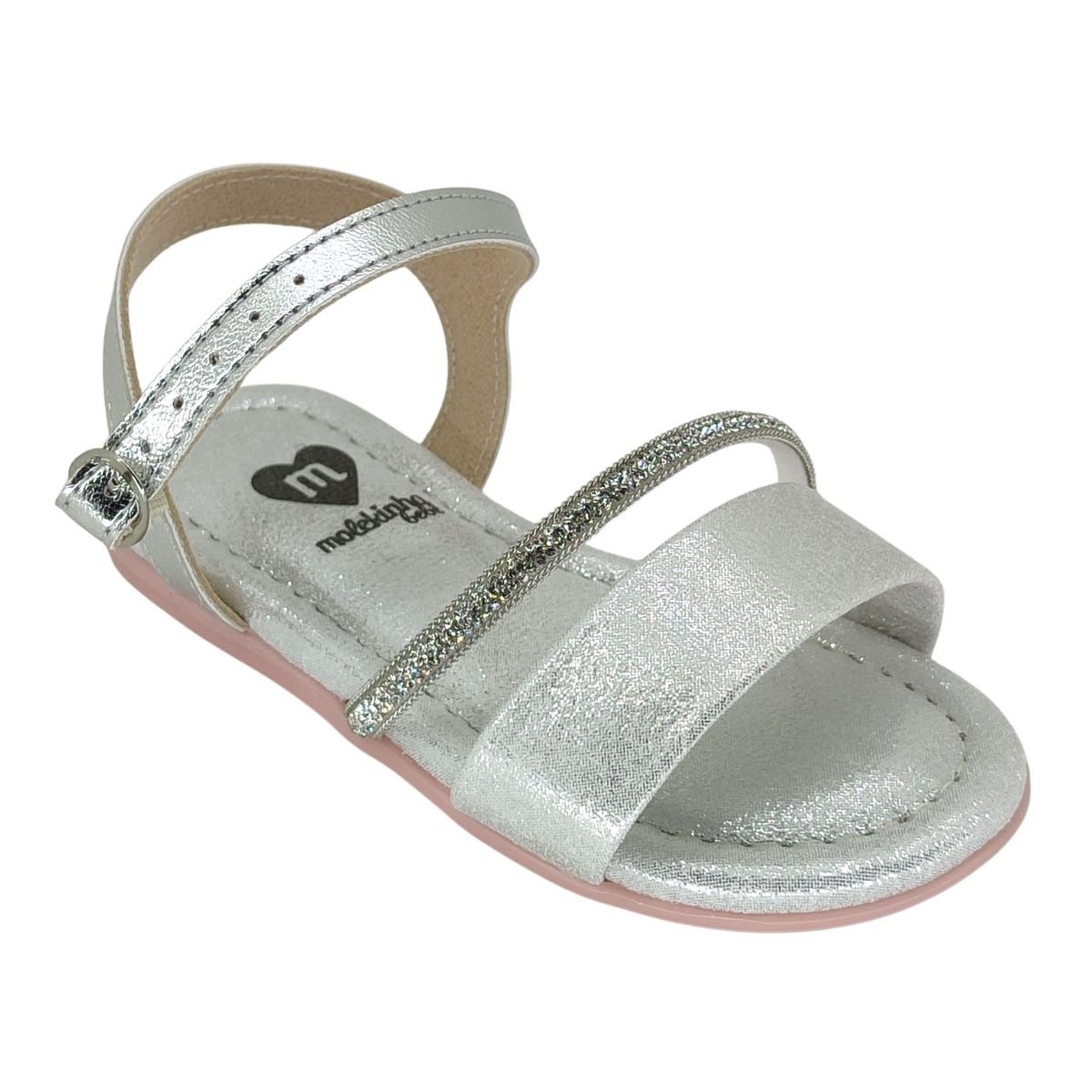 Sandália Molekinha Strass 2114277 - Infantil Branco 1