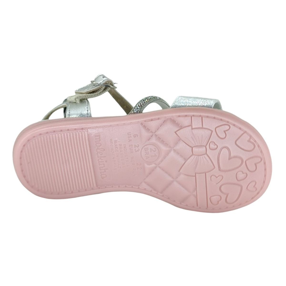 Sandália Molekinha Strass 2114277 - Infantil Branco 5