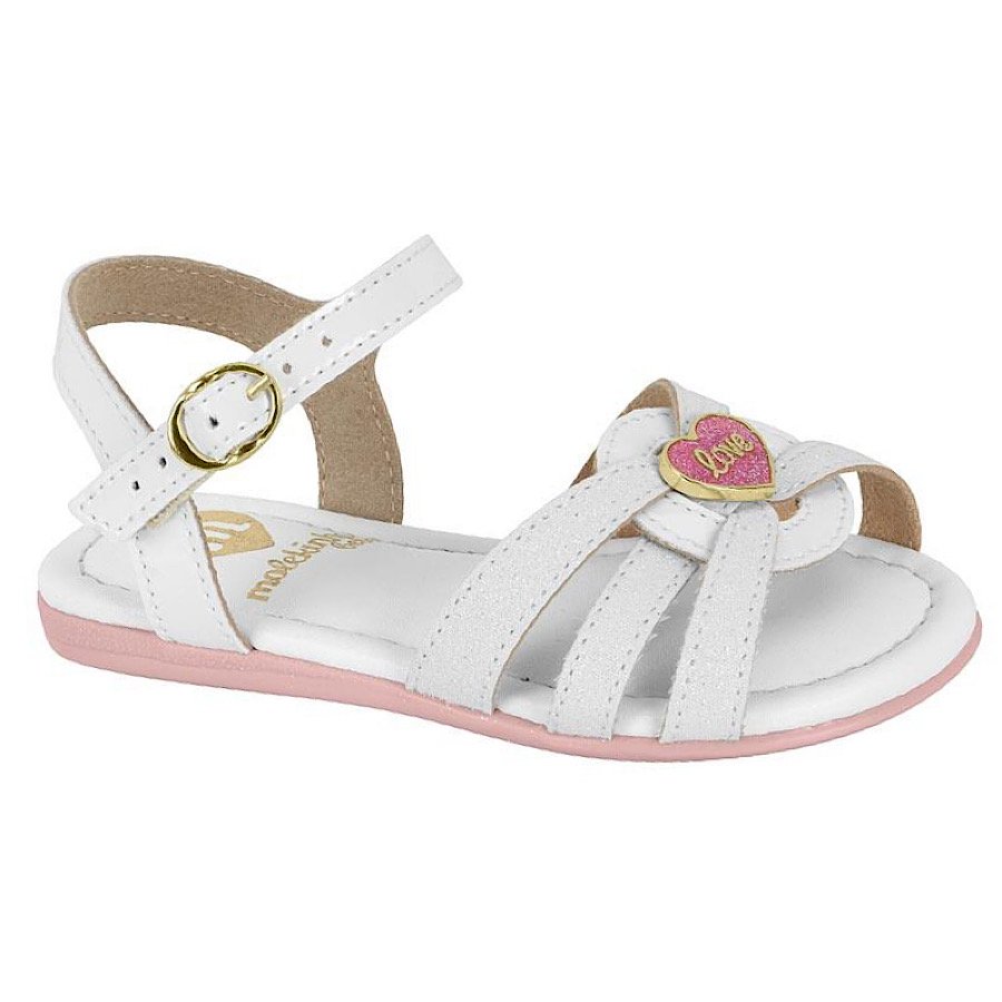 Sandália Molekinha com Glitter 2114263 - Infantil Branco 1