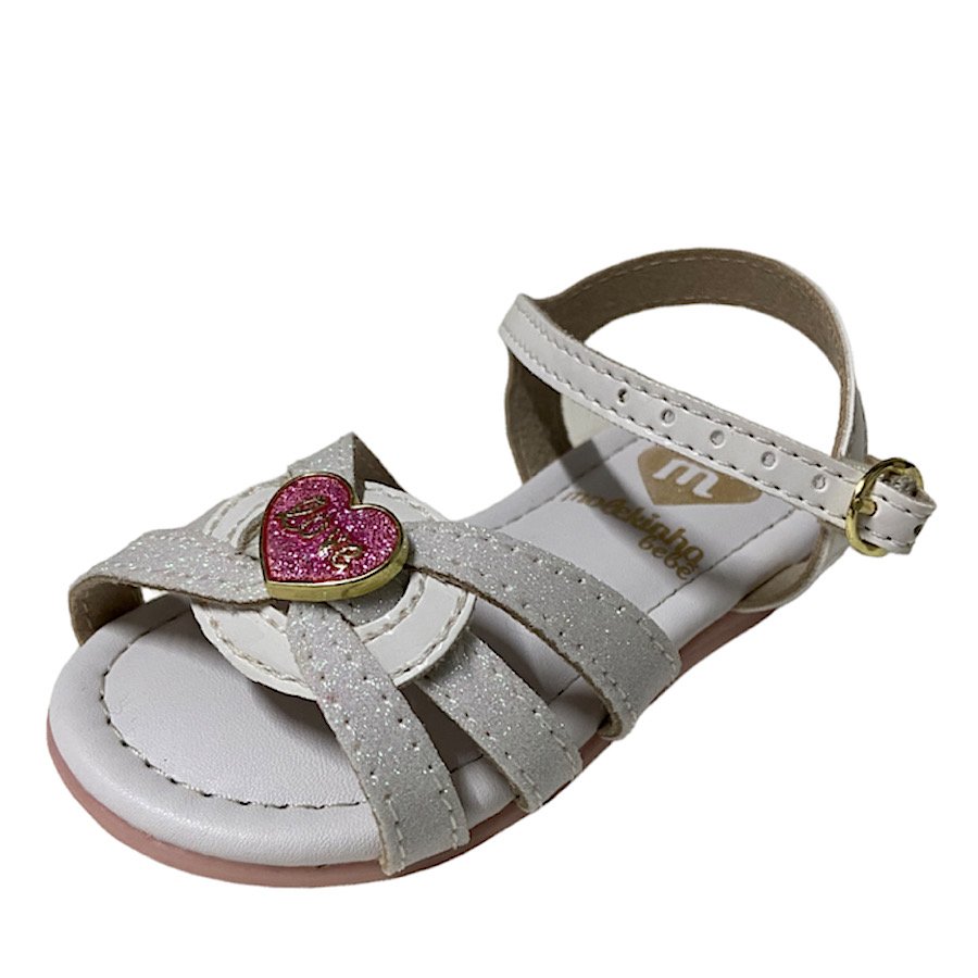 Sandália Molekinha com Glitter 2114263 - Infantil Branco 3