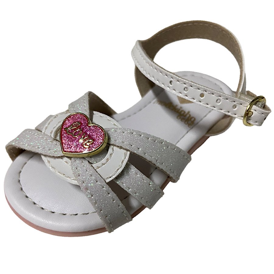 Sandália Molekinha com Glitter 2114263 - Infantil Branco 5