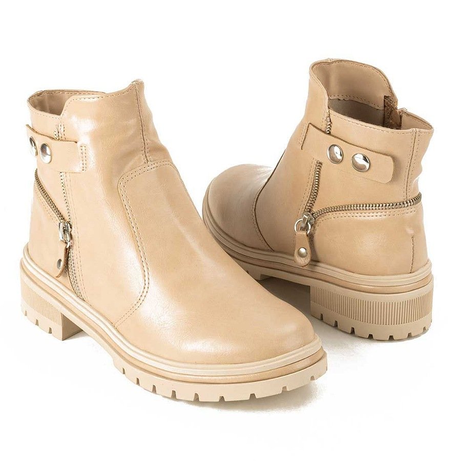 Bota Dakota Cano Curto Tratorada G5692 - Feminino Bege 5