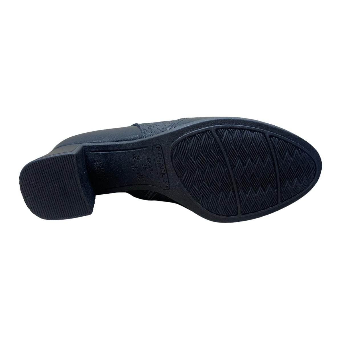 Bota Piccadilly Cano Curto Salto Médio 654054 - Feminino Preto 5