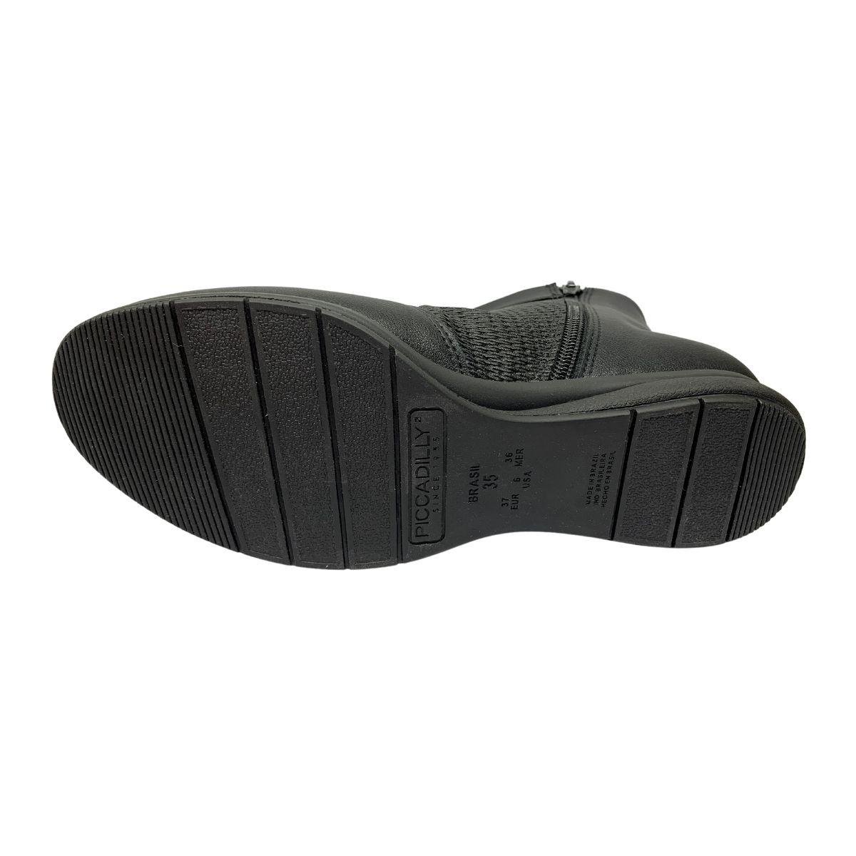 Bota Piccadilly Cano Mèdio 261028 - Feminino Preto 5