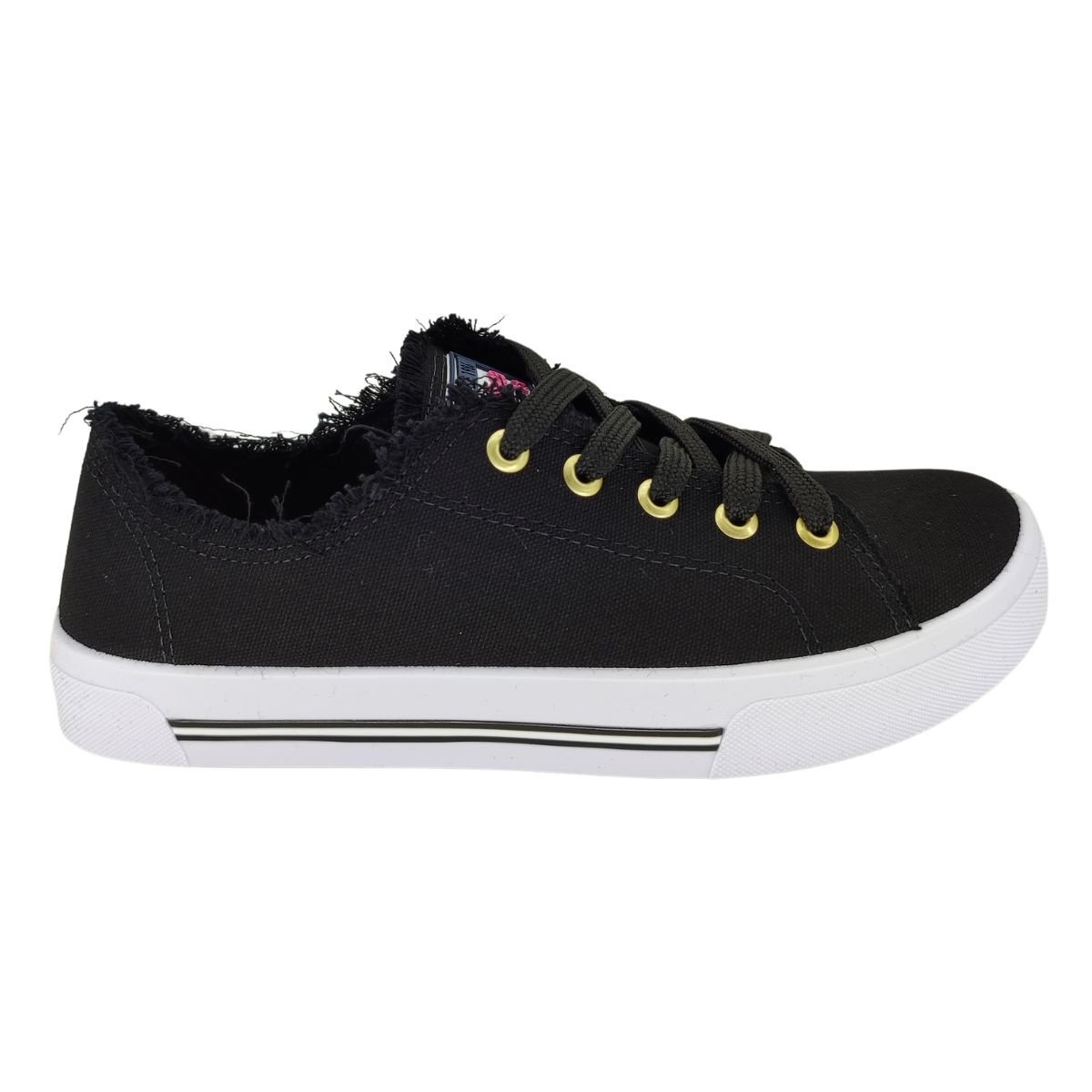 Tênis Moleca Lona Sider 5667322 - Feminino Preto/Branco 1