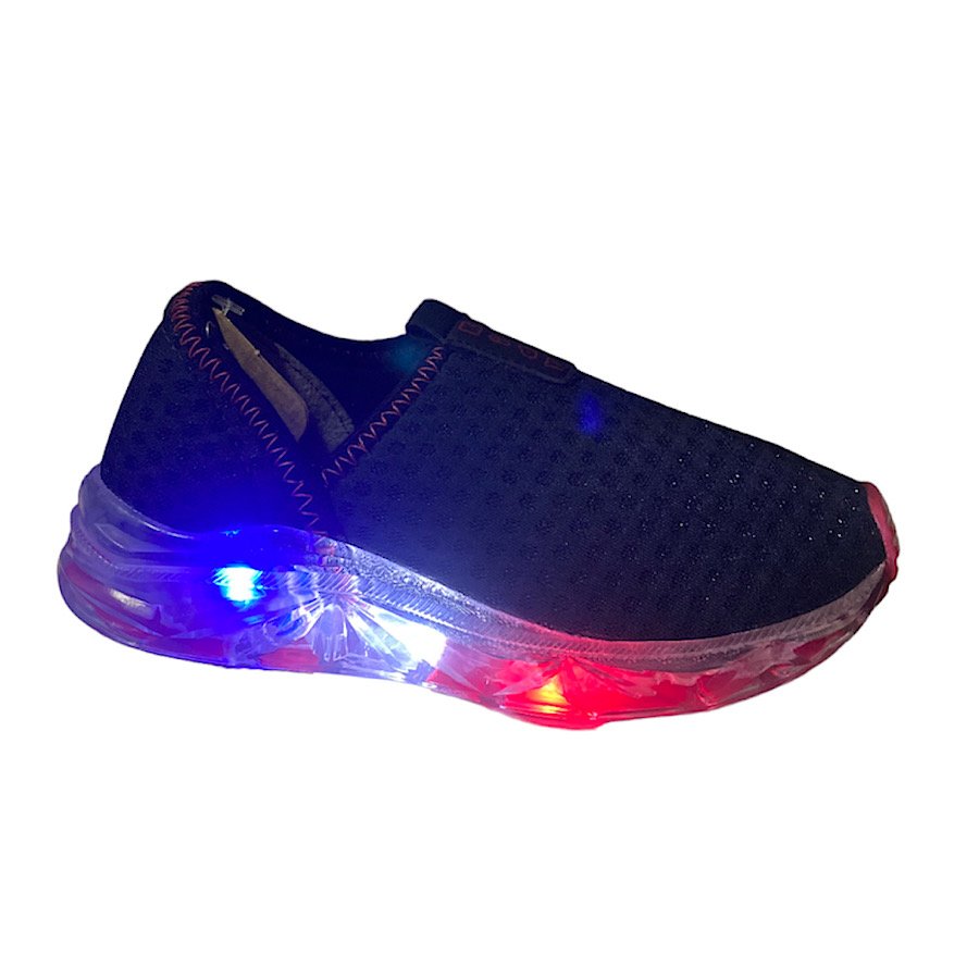 Tênis Kidy Com Led Light Fun 0350074 - Infantil Preto/Vermelho 1