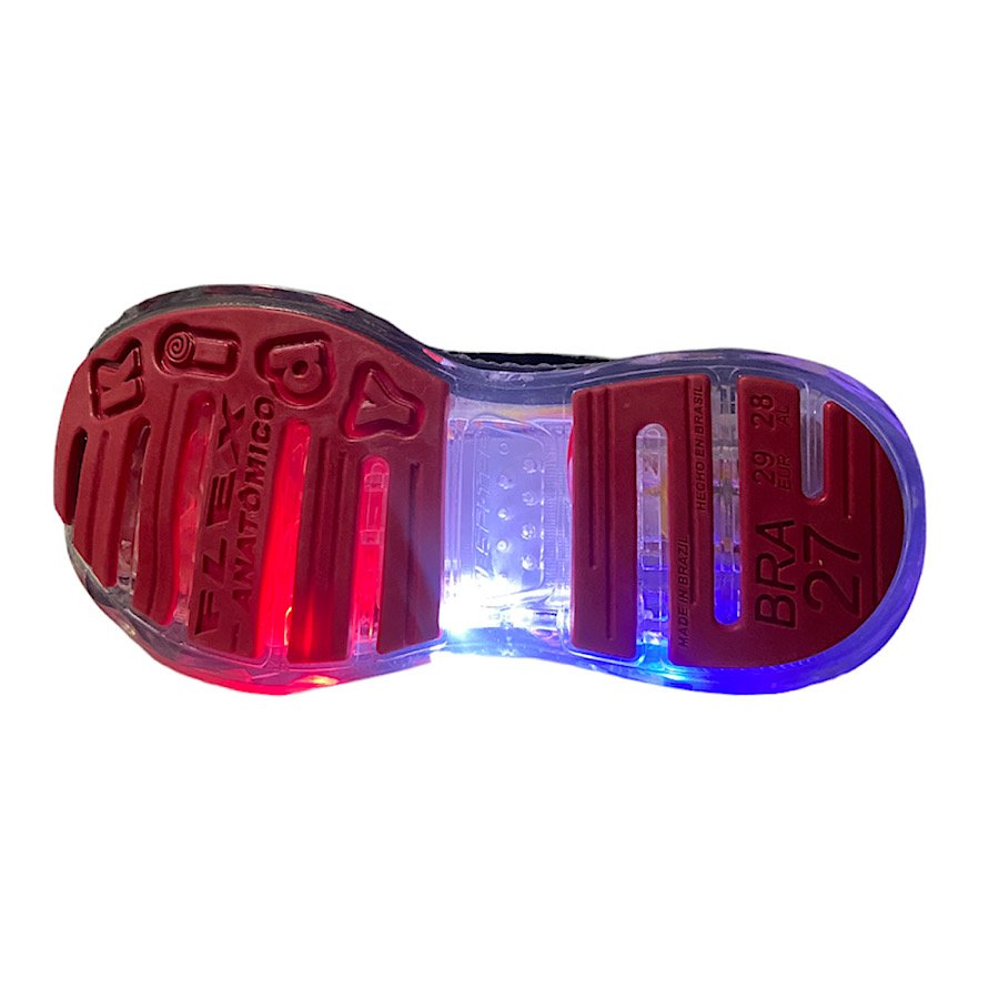 Tênis Kidy Com Led Light Fun 0350074 - Infantil Preto/Vermelho 5