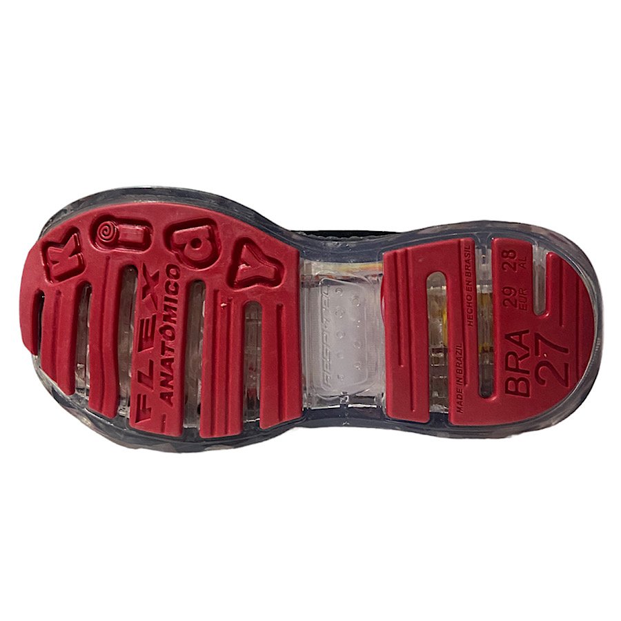Tênis Kidy Com Led Light Fun 0350074 - Infantil Preto/Vermelho 6