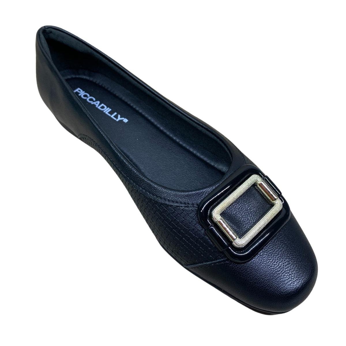 Sapatilha Piccadilly Salto Baixo 250228 - Feminino Preto 3