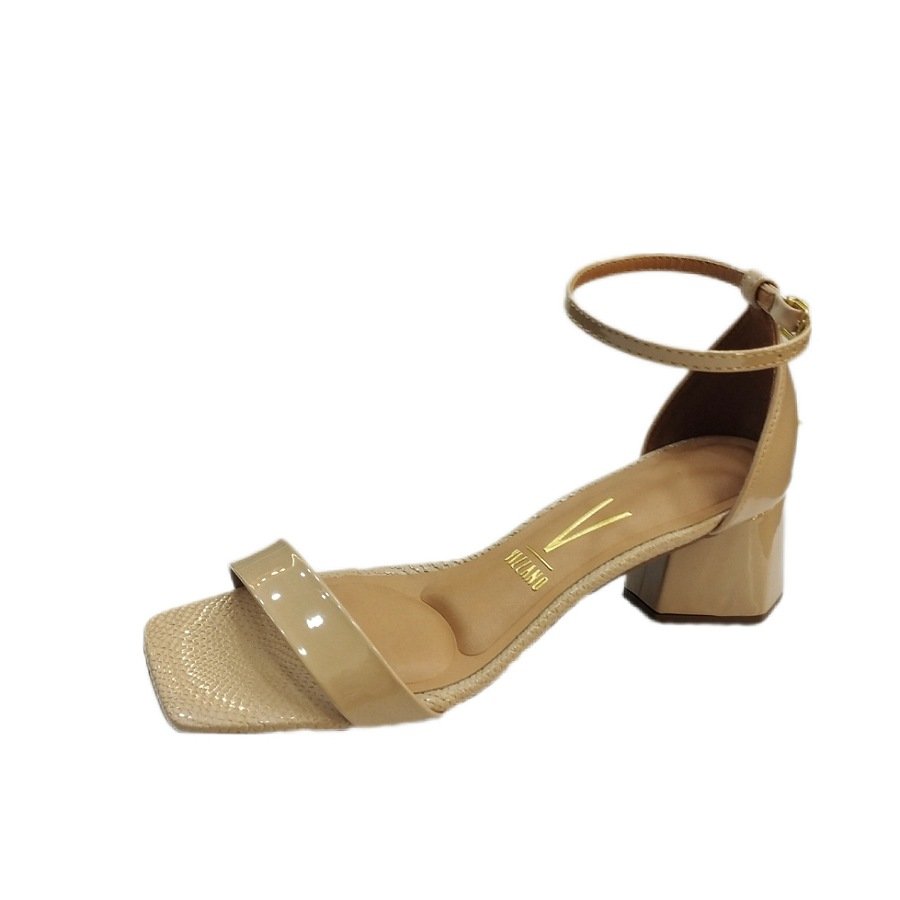 Sandália Vizzano Salto Médio Grosso 6467101 - Feminina Bege 4