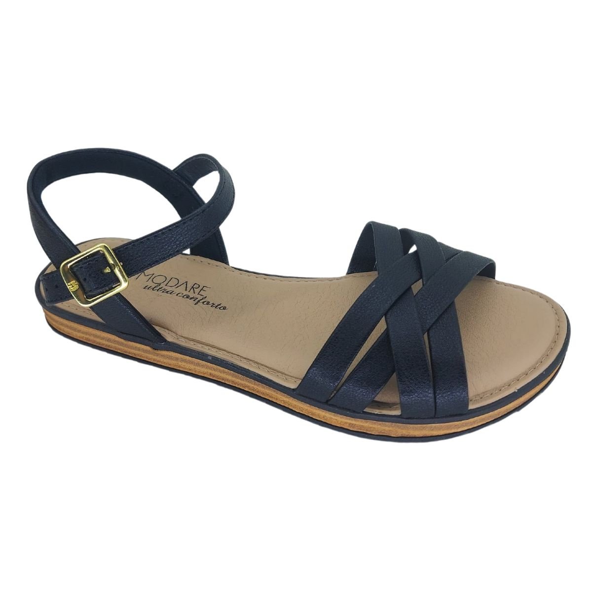 Sandália Modare Tiras Ultraconforto 7141146 - Feminino Preto 1