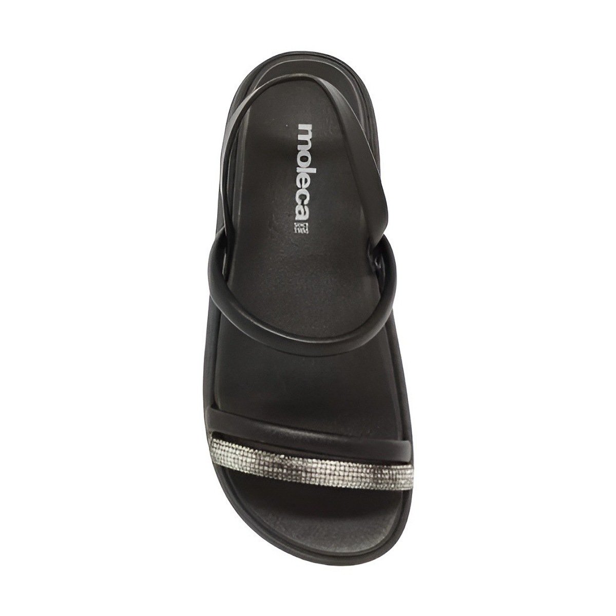 Sandália Moleca Papete Strass 5469124 - Feminino Preto 3