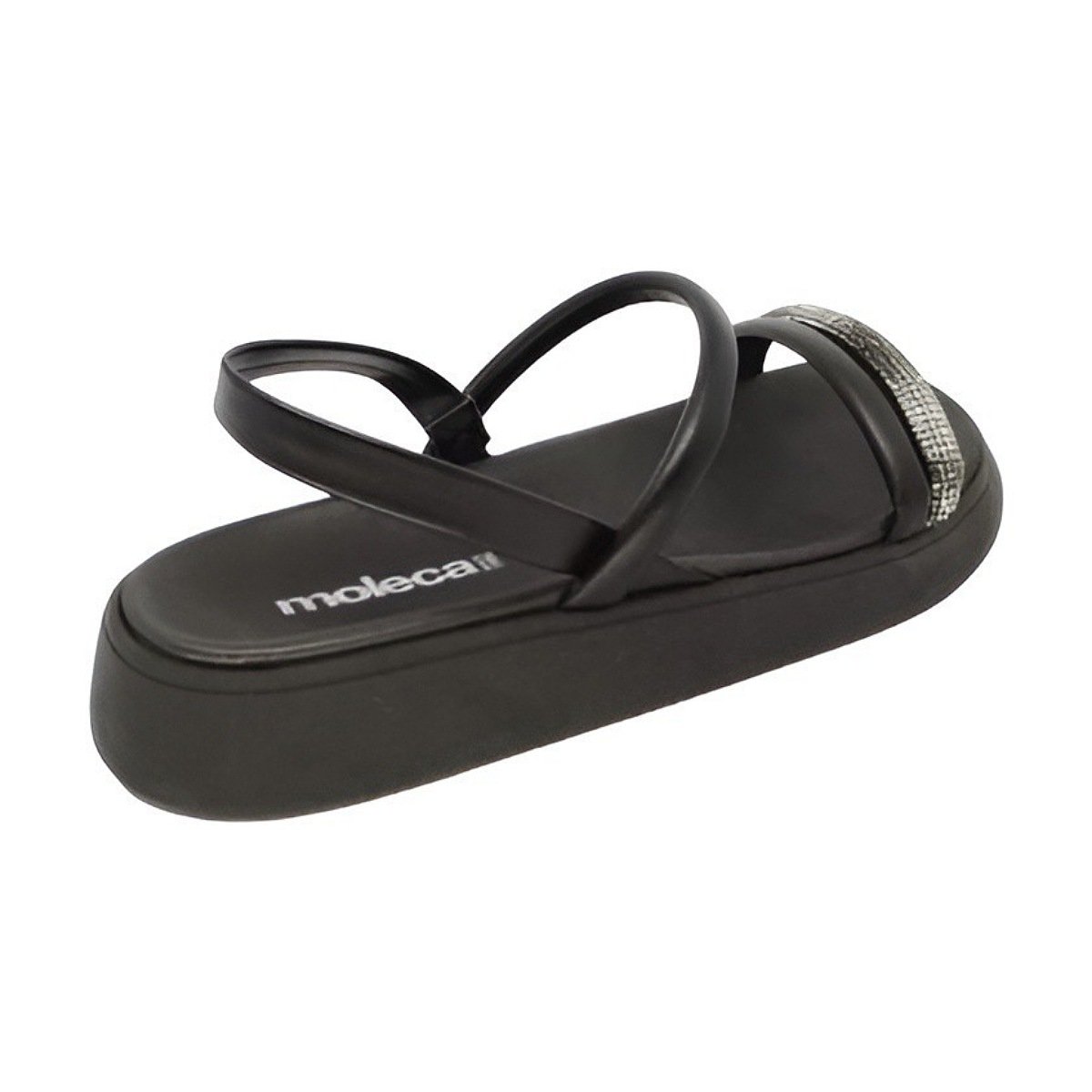 Sandália Moleca Papete Strass 5469124 - Feminino Preto 4