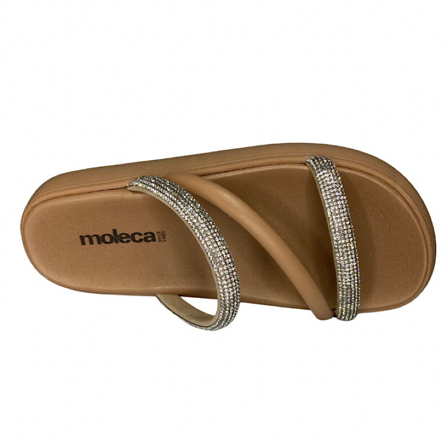 Sandália Moleca Papete Strass 5469121 - Feminino Bege 4